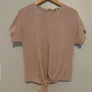 Madewell tie-front button down back blouse